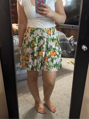 NWOT Luv Betsy by Betsy Johnson floral and orange printed skirt